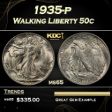 1935-p Walking Liberty Half Dollar 50c Grades ms65