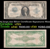 1923 $1 large size Silver Certificate Grades vf+ Signatures Woods/Tate