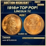 1916-p Lincoln Cent TOP POP! 1c ms68 rd SEGS
