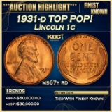 1931-d Lincoln Cent TOP POP! 1c ms67+ rd SEGS