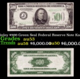 1934A $500 Green Seal Federal Reserve Note President McKinley Kansas City, MO Grades Select AU FR-22