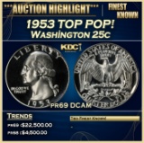 1953 Proof Washington Quarter TOP POP! 25c pr69 DCAM SEGS