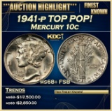 1941-p Mercury Dime TOP POP! 10c ms68+ FSB SEGS