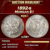 1892-s Morgan Dollar $1 au58+ SEGS