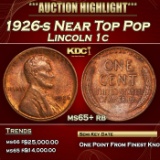 1926-s Lincoln Cent Near Top Pop 1c ms65+ rb SEGS