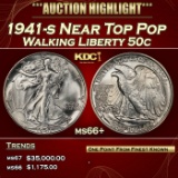 1941-s Walking Liberty Half Dollar Near Top Pop 50c ms66+ SEGS