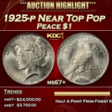 1925-p Peace Dollar Near Top Pop $1 ms67+ SEGS