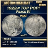 1922-p Peace Dollar TOP POP! $1 ms67 SEGS
