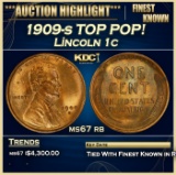 1909-s Lincoln Cent TOP POP! 1c ms67 rb SEGS