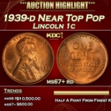 1939-d Lincoln Cent Near Top Pop 1c ms67+ rd SEGS