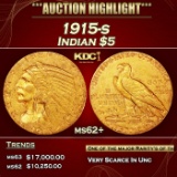 1915-s Gold Indian Half Eagle $5 ms62+ USCG