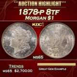 1878-p 8tf Morgan Dollar $1 ms65 SEGS