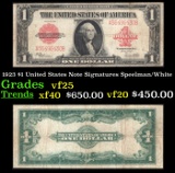 1923 $1 United States Note Grades vf+ Signatures Speelman/White