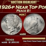 1926-p Peace Dollar Near Top Pop $1 ms66 SEGS