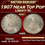 1907 Liberty Nickel Near Top Pop 5c ms66 SEGS