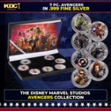 7  Coin Marvel AVENGERS Age Of Ultron .999 Fine Silver Plated Round Collection