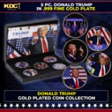 5 Coin President Donald Trump Gold Plated Round Collection