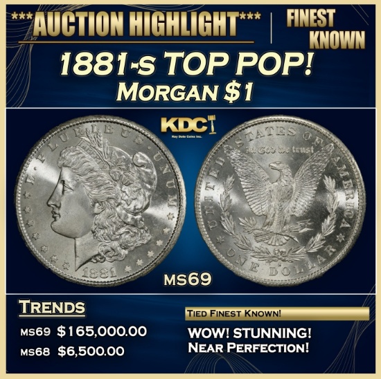 1881-s Morgan Dollar TOP POP! $1 ms69 SEGS