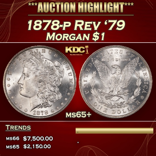 1878-p Rev '79 Morgan Dollar $1 ms65+ SEGS