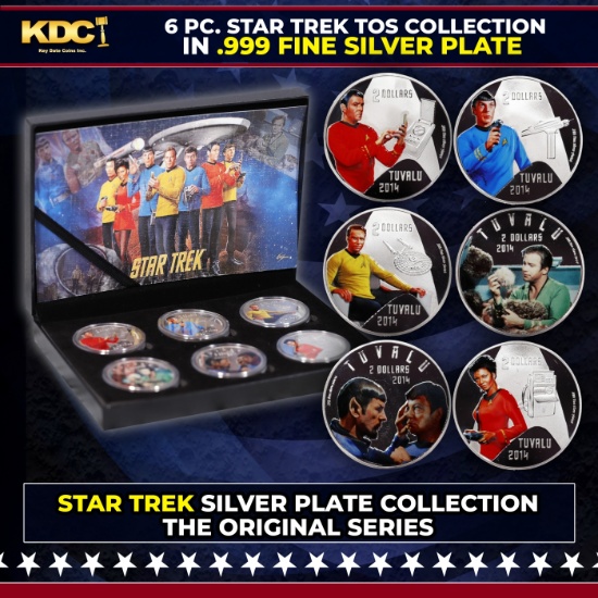 6 Coin Star Trek The Original Series .999 Fine Silver Plated Round Collection