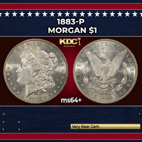 1883-p Morgan Dollar $1 Grades ms64+