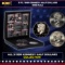 Complete 3 PC. 1999 Kennedy Half Dollar 50c set In Custom Box W/ Special Backer Card BU & Proof C...