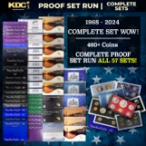 COMPLETE PROOF SET RUN ALL 57 SETS! 1968-2024 465 Coins COMPLETE SET WOW!