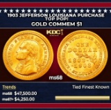 1903 Jefferson Louisiana Purchase Gold Commem Dollar TOP POP! 1 ms68 SEGS