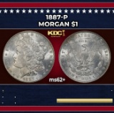 1887-p Morgan Dollar $1 Grades ms62+