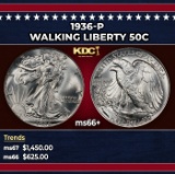 1936-p Walking Liberty Half Dollar 50c ms66+ SEGS