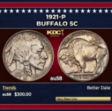 1921-p Buffalo Nickel 5c Grades au58
