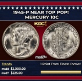 1945-p Mercury Dime Near Top Pop! 10c ms67+ SEGS