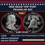 1955 Proof Franklin Half Dollar NEar Top Pop! 50c pr68+ DCAM SEGS