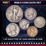 1938 5 Coin Date Set, 1 Of Each Type Of Coin Minted in 1938