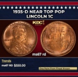 1935-d Lincoln Cent Near Top Pop 1c ms67 rd SEGS