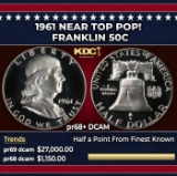 1961 Proof Franklin Half Dollar Near Top Pop! 50c pr68+ DCAM SEGS