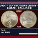 2006-P Ben Franklin Scientist Modern Commem Dollar $1 ms70 SEGS