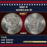 1881-p Morgan Dollar $1 Grades ms64+