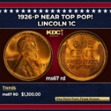 1926-p Lincoln Cent Near Top Pop! 1c ms67 rd SEGS