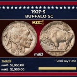 1927-s Buffalo Nickel 5c ms63 USCG