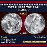 1927-p Peace Dollar Near Top Pop $1 ms65+ SEGS