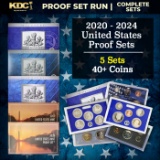 2020-2024 United States Proof Sets Sets 5 Sets, 47 Coins