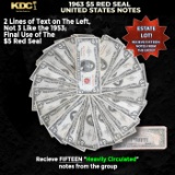 15x 1963 $5 Red Seal United States Note Heavily Circulated