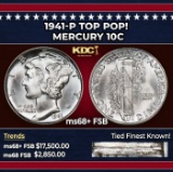 1941-p Mercury Dime TOP POP! 10c ms68+ FSB SEGS