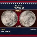 1925-s Peace Dollar $1 Grades ms64