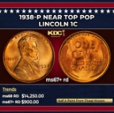 1938-p Lincoln Cent Near Top Pop 1c ms67+ rd SEGS