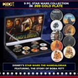 9 Coin The Mandalorian Din Djarin Disney Star Wars Gold Plated Round Collection