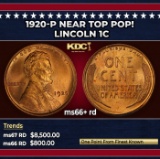1920-p Lincoln Cent Near Top Pop! 1c ms66+ rd SEGS