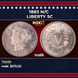 1883 n/c Liberty Nickel 5c Grades ms66