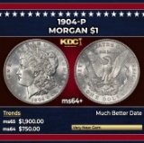 1904-p Morgan Dollar $1 Grades ms64+